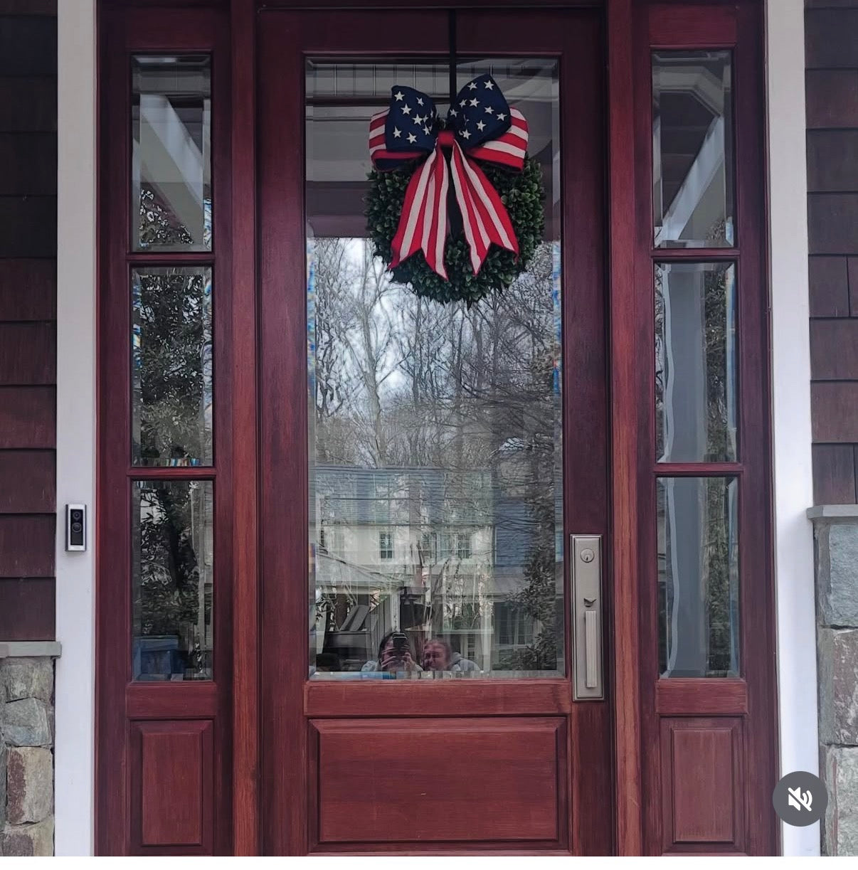American Flag Bow-Stripe Tails 15”