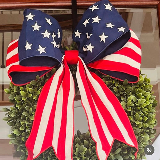 American Flag Bow-Stripe Tails 15”
