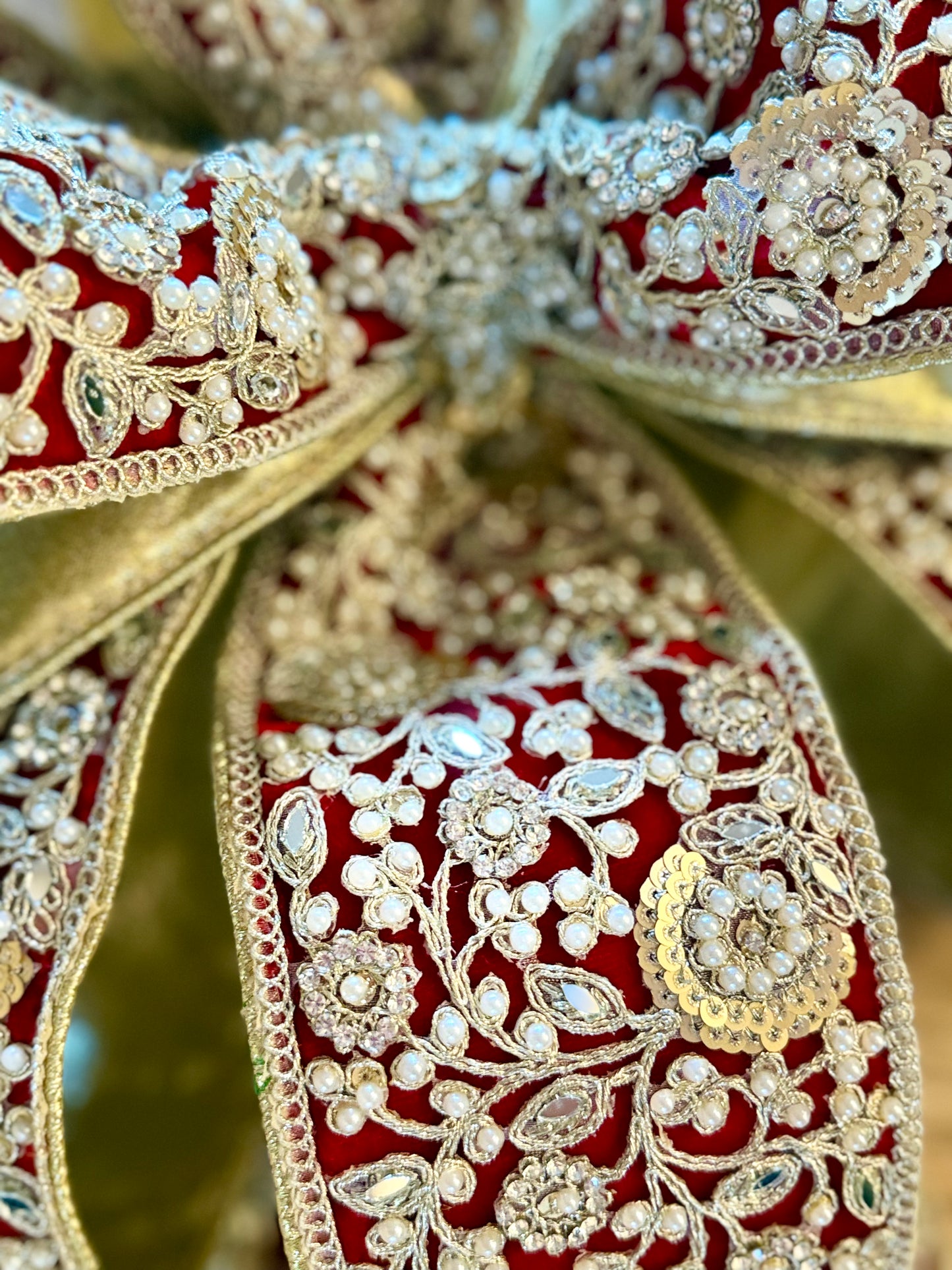 Gold Embroidered Bow