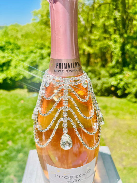 Silver Crystal Chandelier Wine Necklace