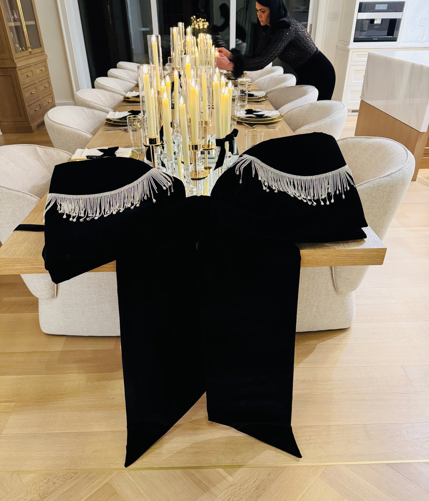 Oversized Black Velvet Bow