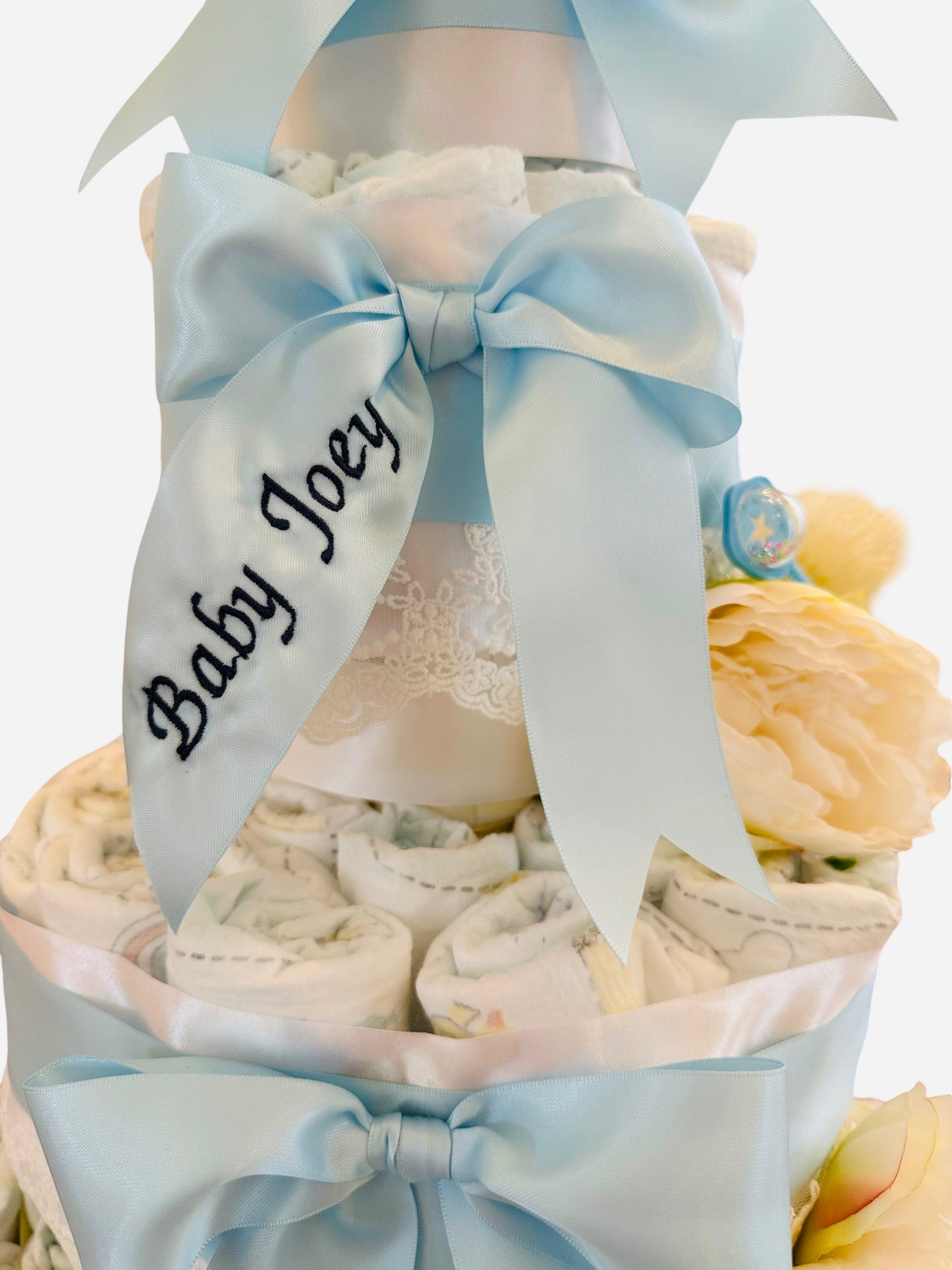 Satin Embroidered Clip Bow