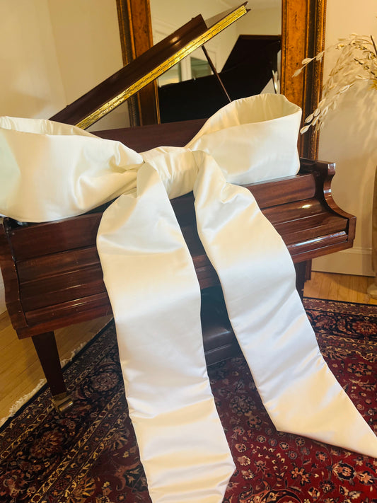 Oversized Ivory Satin Bow