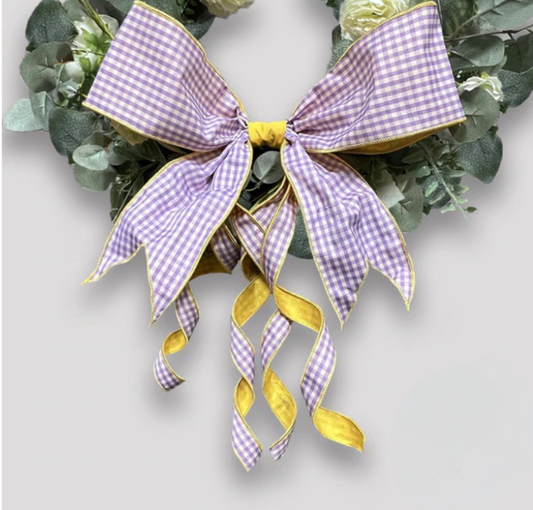 Purple & Yellow Gingham Bow