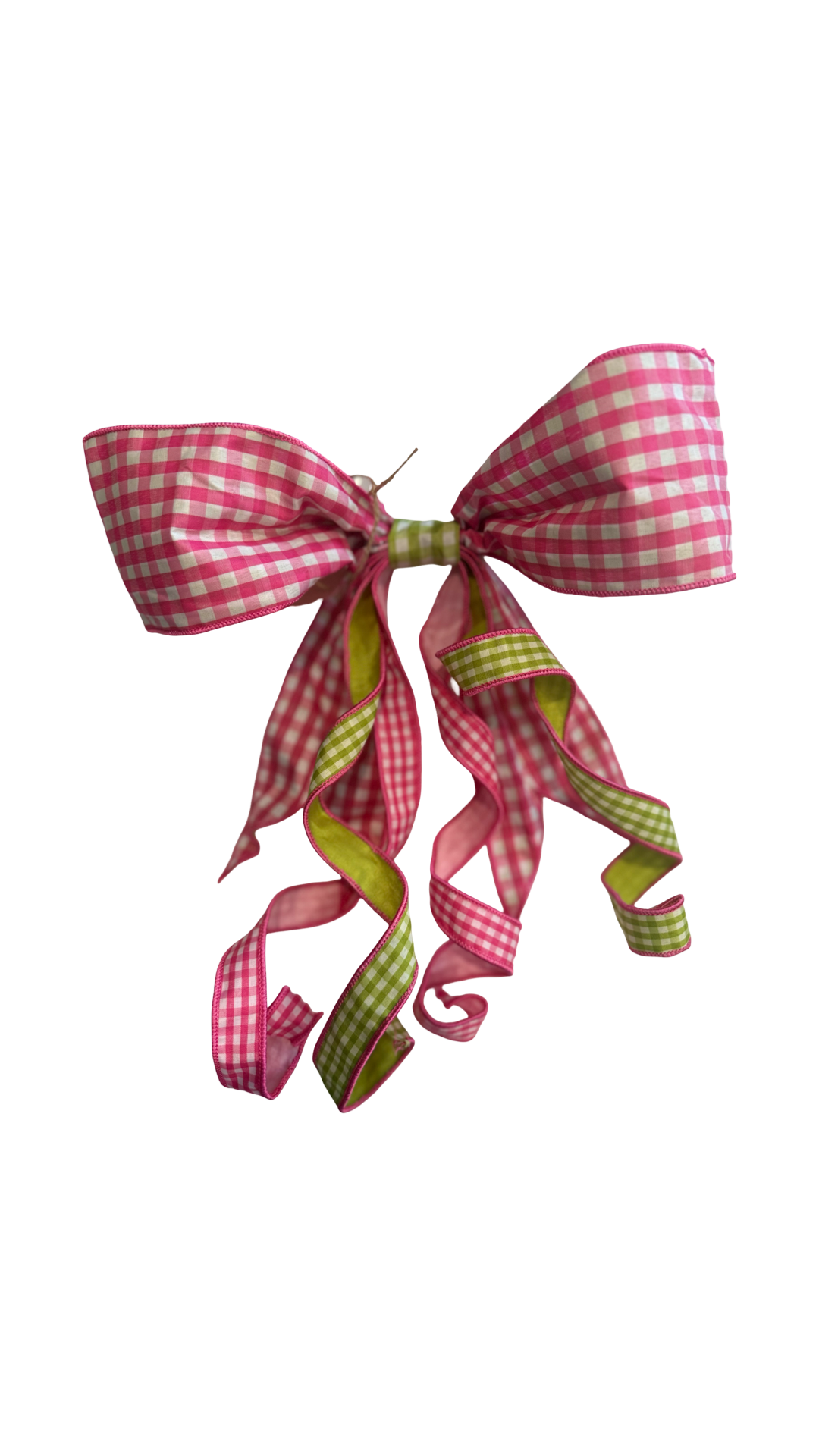 Pink & Green Gingham Bow