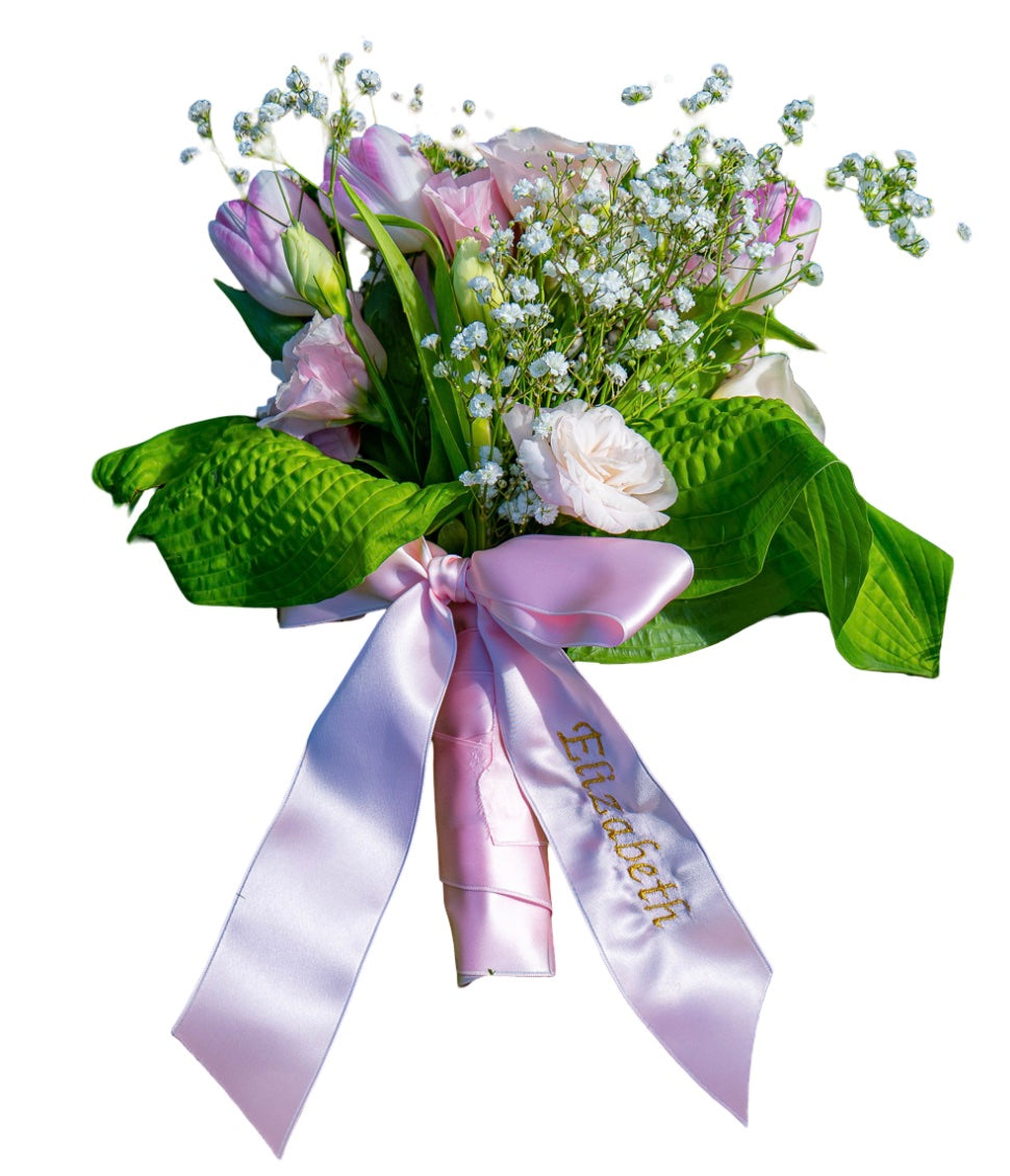 Satin Embroidered Clip Bow