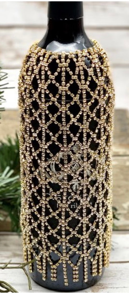 Gold Crystal Wine Dress