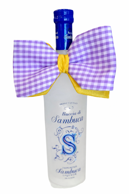 Purple Gingham/Yellow Bottle Bow