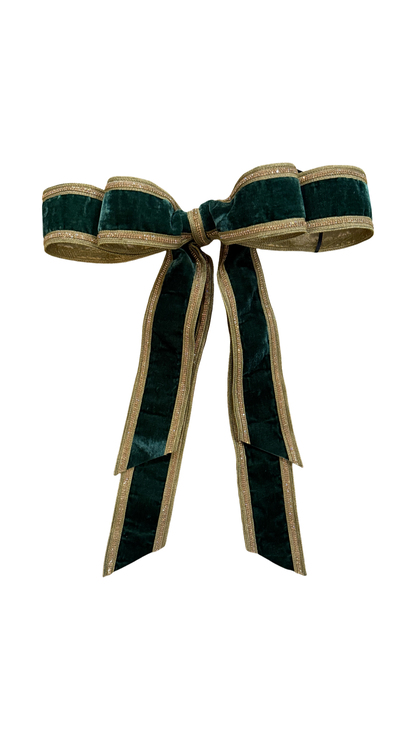 The Demi Hunter Green With Gold Trim Ribbon