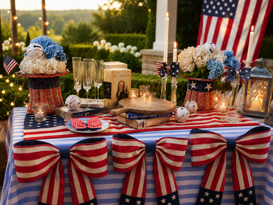 American Flag Bow- Star Tails 18”