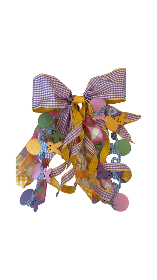 Purple & Yellow Gingham Bow