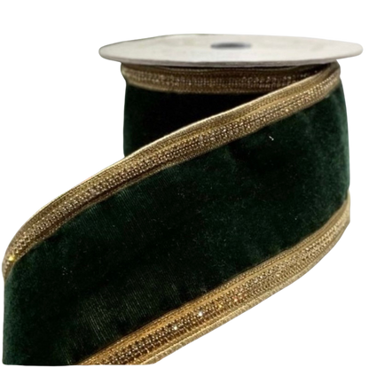 Hunter Green With Gold Trim Ribbon