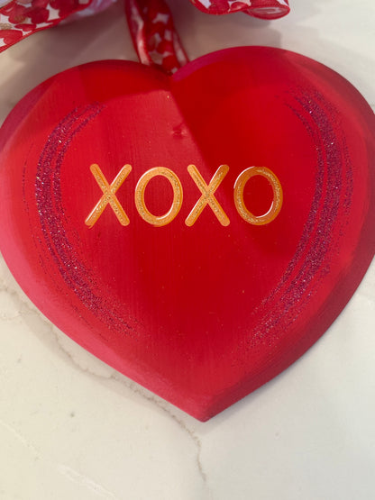 Red Conversation Heart Door Hanger