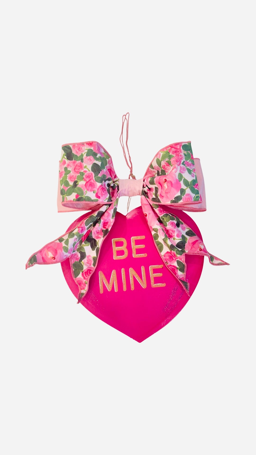 Hot Pink Conversation Heart Door Hanger