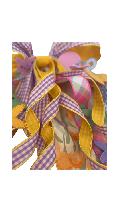 Purple & Yellow Gingham Bow