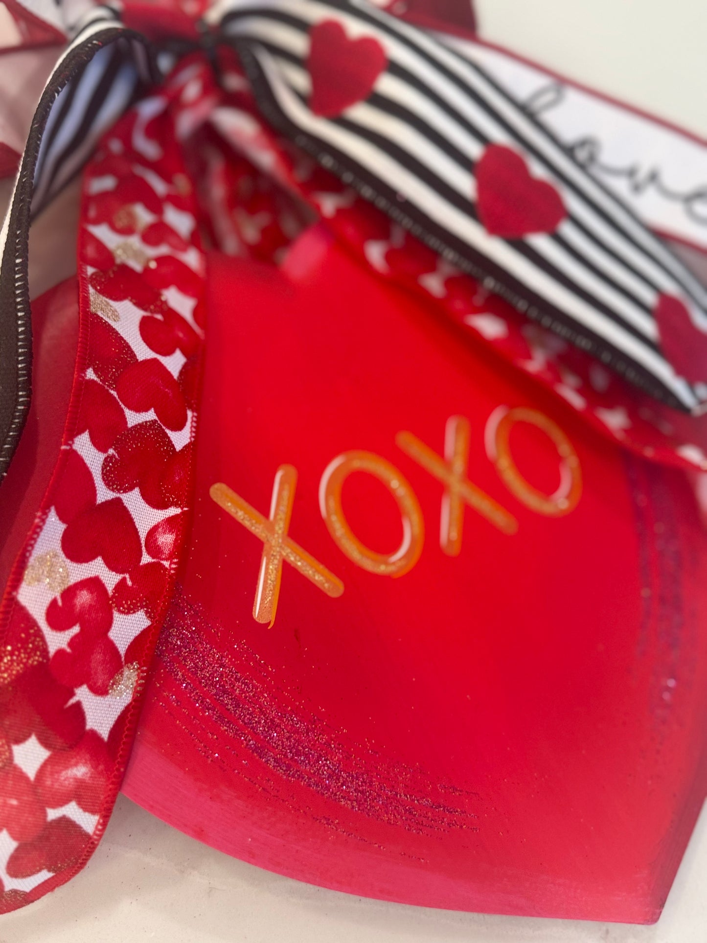 Red Conversation Heart Door Hanger