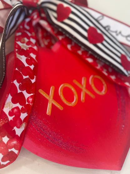 Red Conversation Heart Door Hanger