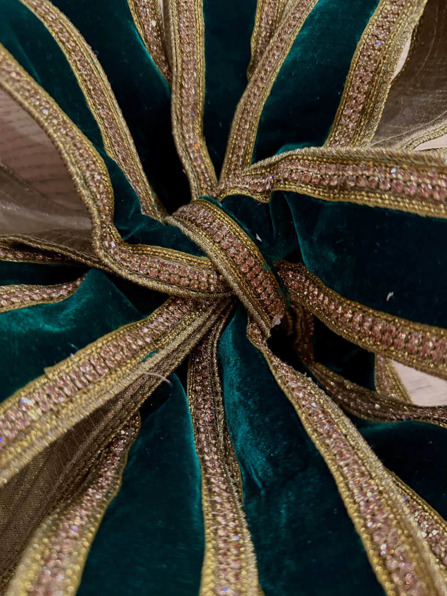 The Demi Hunter Green With Gold Trim Ribbon