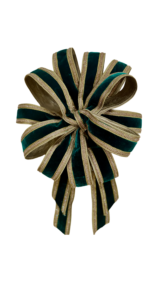 The Demi Hunter Green With Gold Trim Ribbon
