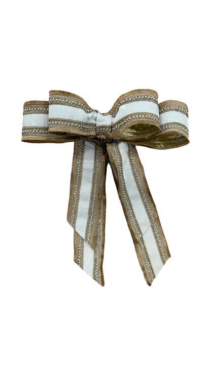 Lux White Velvet Gold Fringe Jewel Trim