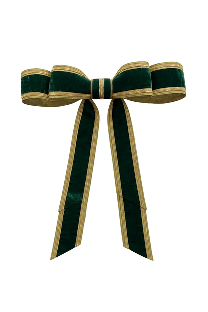 Hunter Green With Gold Trim Ribbon