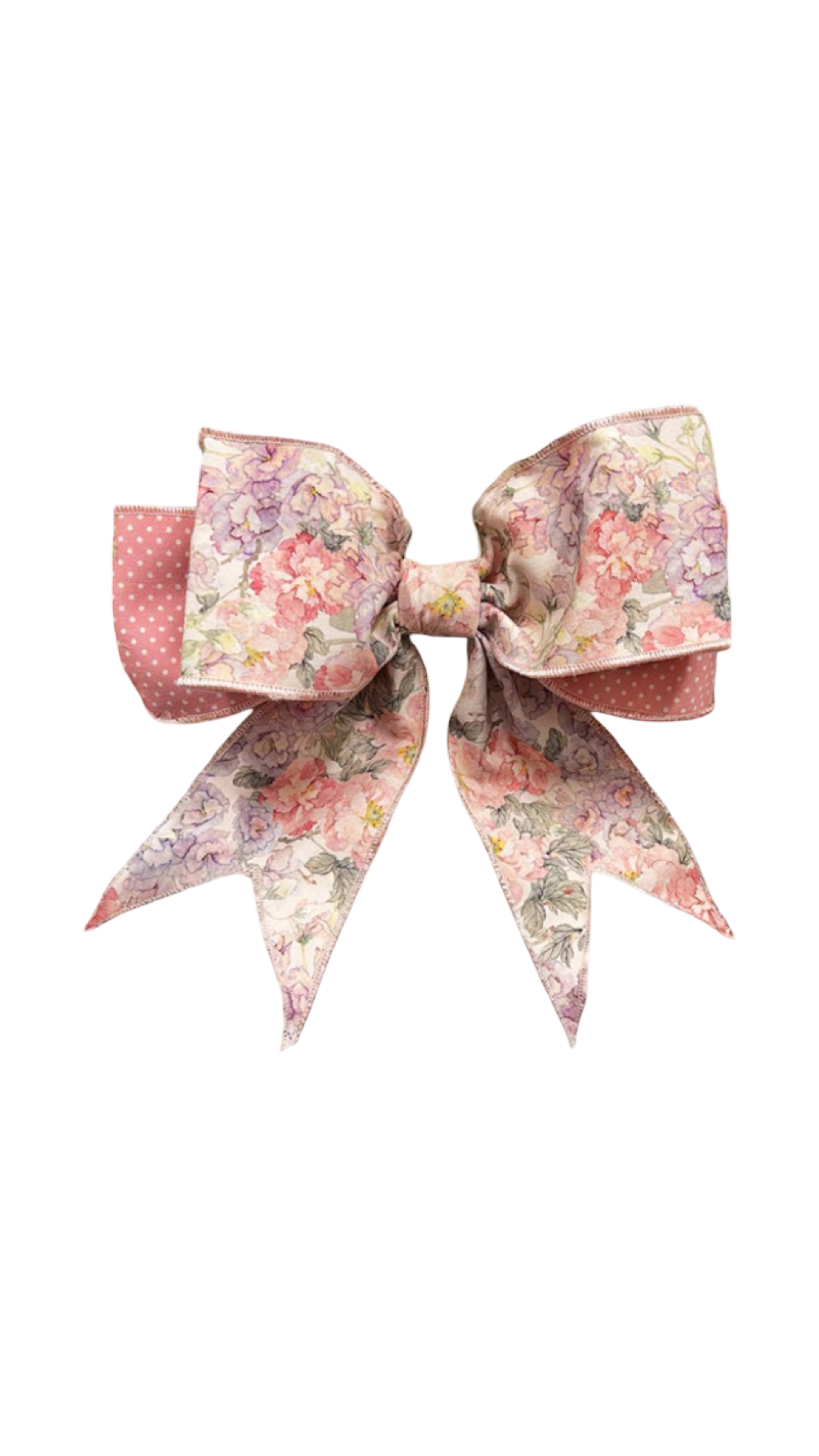 Watercolor Flowers & Pink Polka Dot Bow