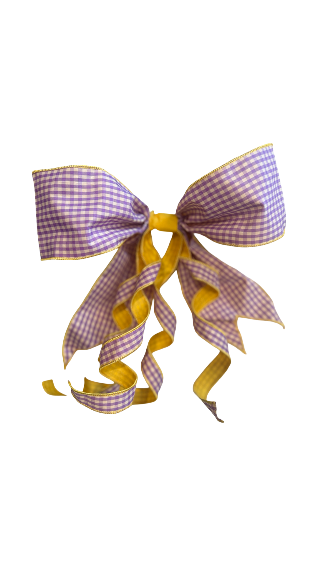 Purple & Yellow Gingham Bow