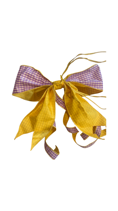 Purple & Yellow Gingham Bow
