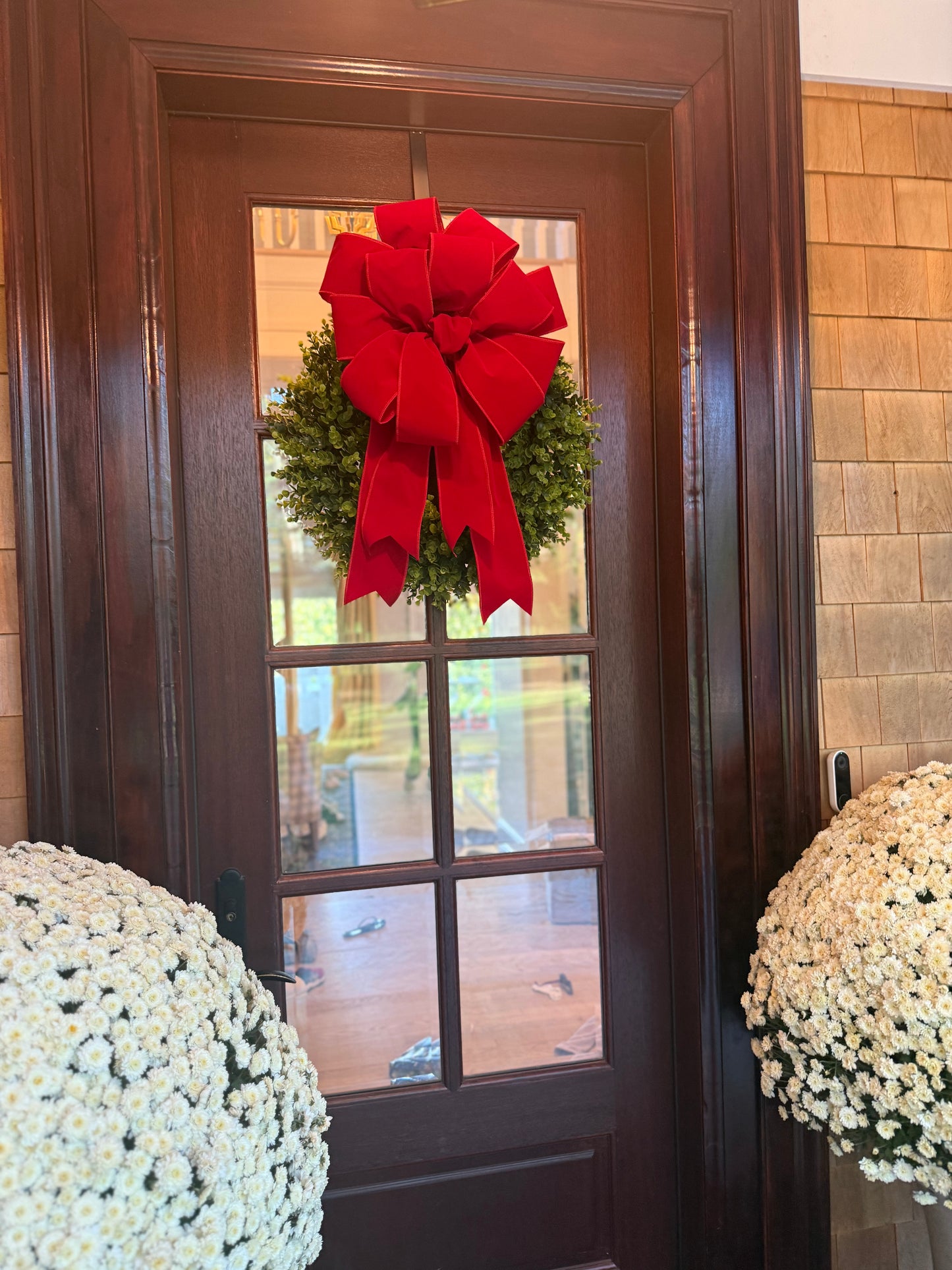 Classic Red Velvet Holiday Outdoor Bow